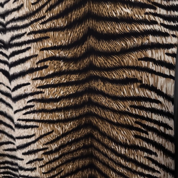 Turtle Neck Midi Length Animal Print Dress - Picture 2 of 3